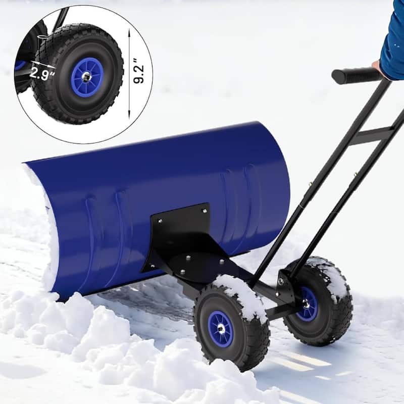 Heavy Duty Double Rod 36-Inch Steel Snow Shovel Plow for Driveways, Sidewalks, Yards