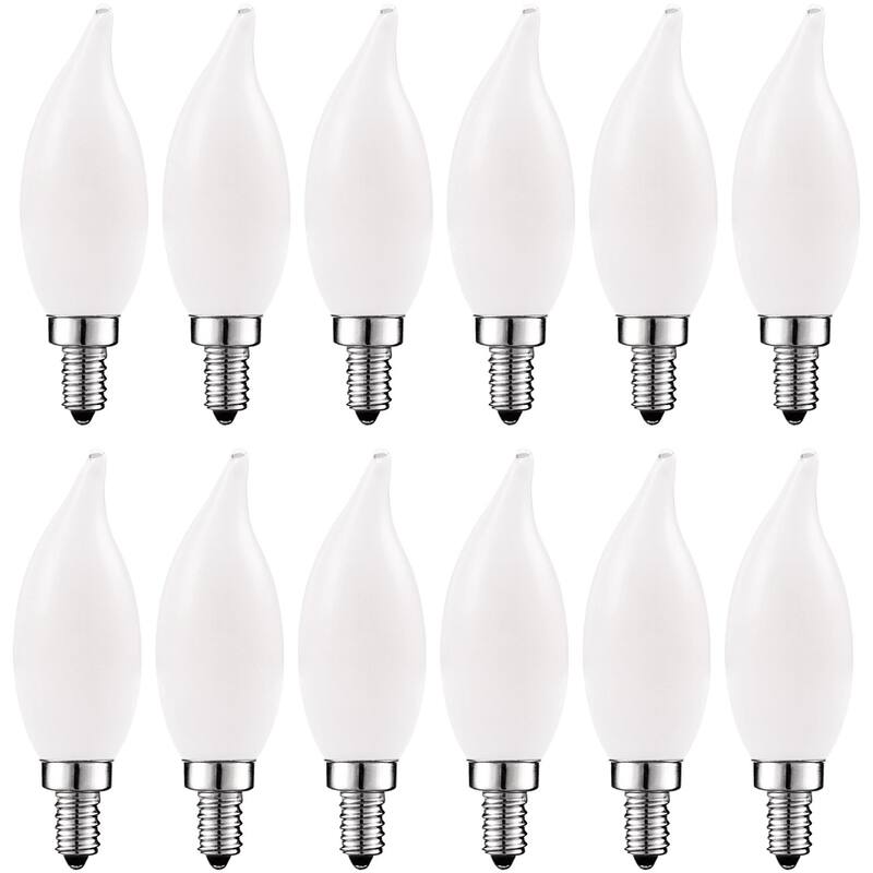 Luxrite LED Chandelier Light Bulb, E12 LED Bulb Dimmable, 60W Equivalent, 2700K Warm White, 450lm, UL, 16 Pack - 2700K Warm White