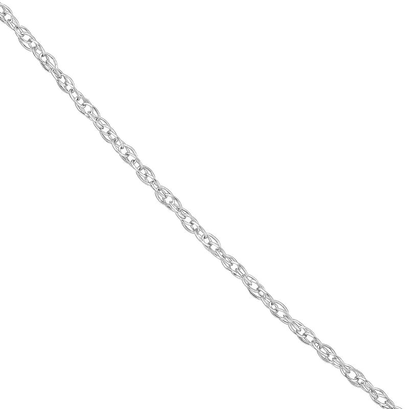 Curata 14k White Gold 0.85mm Light Weight Rope Chain Necklace (Spring Ring)