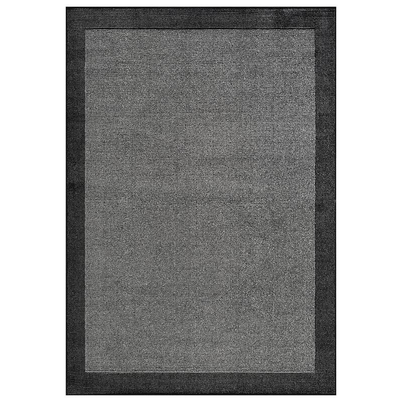Modern Geometric Stripe Bordered Area Rug for Living Room, Bedroom, or Entryway - Low Pile Indoor Rug