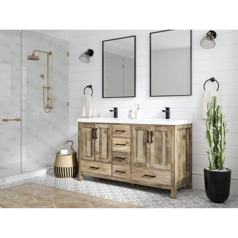 Willow Collections 60 in. W x 22 in. D Malibu Mango Double Sink Bathroom Vanity with Countertop