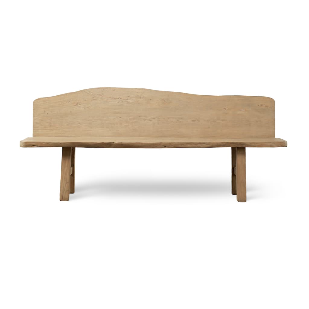 Lily's Living 79 in W Weathered Natural Wood Indoor/Outdoor Vintage Live Edge Bench - N/A