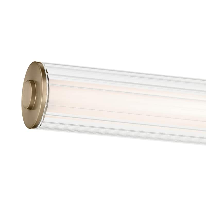 Kichler Lighting Laurene 26.5" Linear Bath Bar Medium LED with Clear Fluted Glass in Champagne Bronze