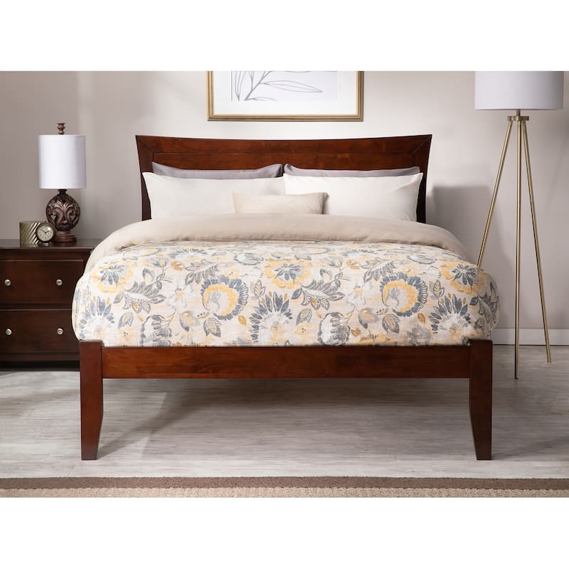 Platform Bed - Modern Design, Walnut Finish, Turbo Charger Included, Trundle Ready