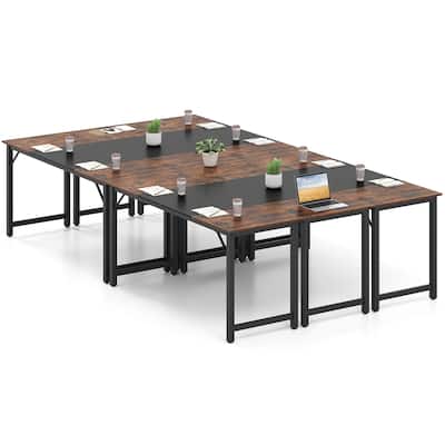 Gymax 6 PCS 63'' Computer Desk Modern Industrial Office Desk w/ Metal