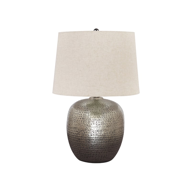 Magalie 23 Inch Metal Table Lamp - Antique Silver Finish