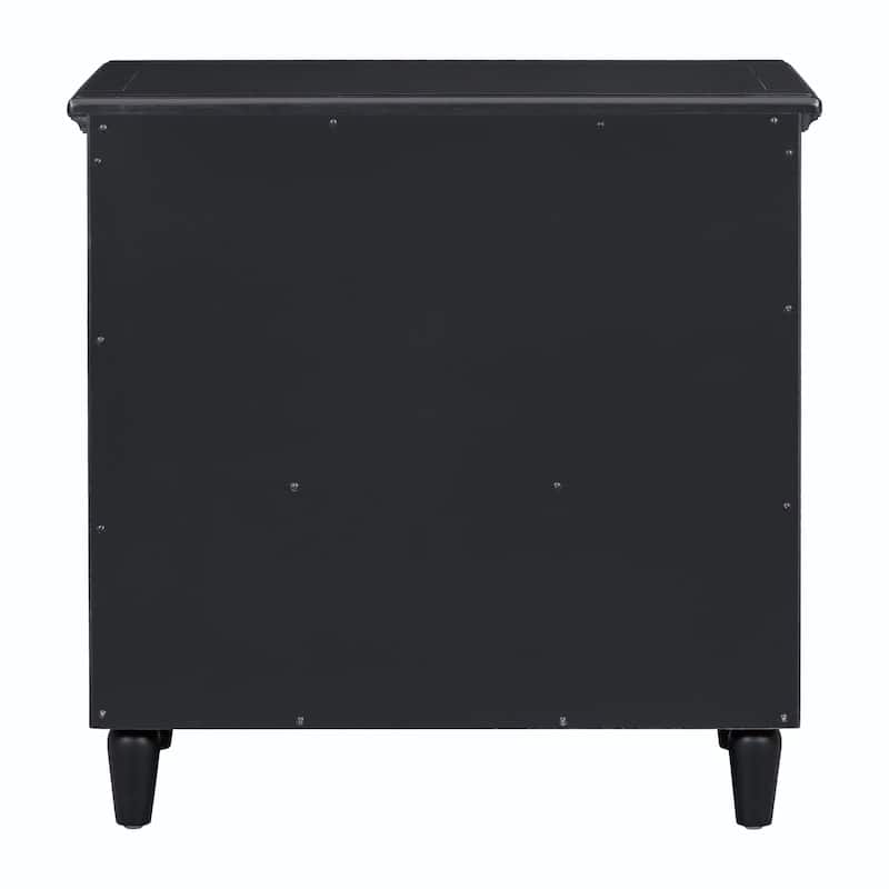 3-Drawer Nightstand Storage Wood Cabinet