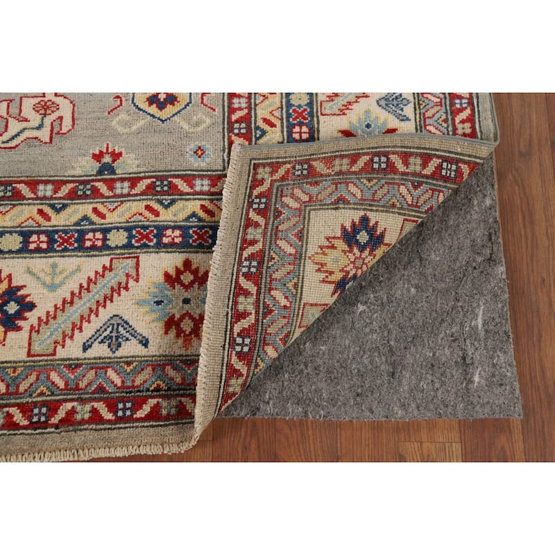 Geometric Kazak Area Rug Handmade Oriental Wool Carpet - 6'7" x 9'9"
