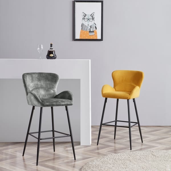 slide 2 of 21, Corvus Lomax Modern Upholstered Bar Stools (Set of 2)