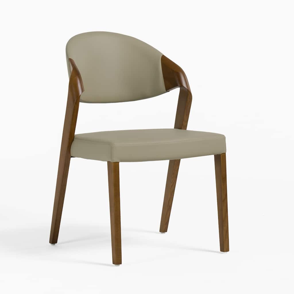 Modrest Arlo Grey & Walnut Dining Chair (Set of 2)