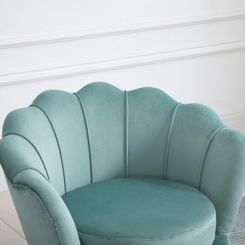 HOMCOM Elegant Velvet Fabric Accent Chair/Leisure Club Chair with Gold Metal Legs for Living Room - 29.5" x 24.75" x 28.75"