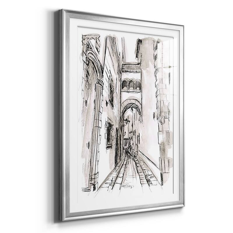 Europe Street Sketches II Premium Framed Print - Ready to Hang