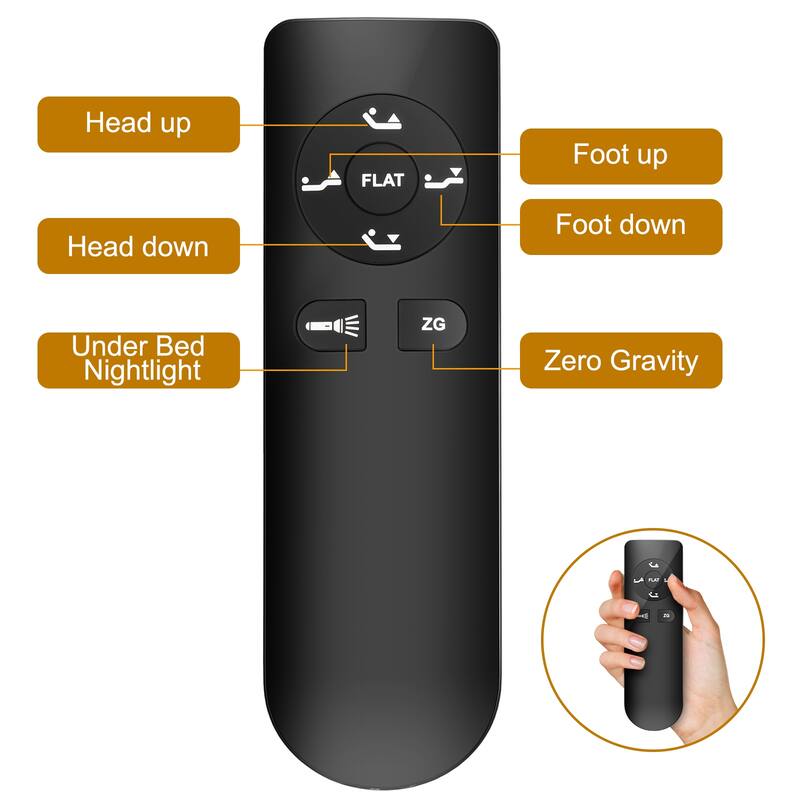 Adjustable Bed Base Frame Queen Size with Head and Foot Incline Wireless Remote 4 Ports USB, Zero Gravity Quiet Motor