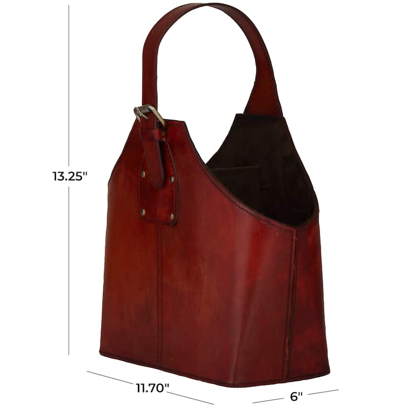Leather 2 Bottle Wine Holder with Carrying Handle