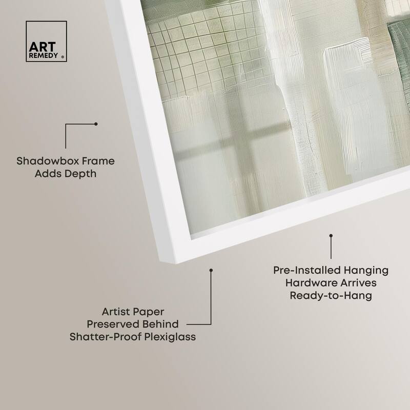 Pale Jade Green II Shadowbox by Art Remedy