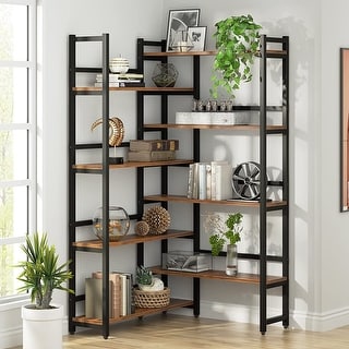 Tribesigns Bookshelf, 70.9 Bookcase 8-Tier Staggered Display Shelf