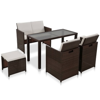 Shop vidaXL 6 Piece Outdoor Dining Set with Cushions Poly ... Shop vidaXL 6 Piece Outdoor Dining Set with Cushions Poly ... on Safavieh Outdoor Living Horus Dining Set id=77437