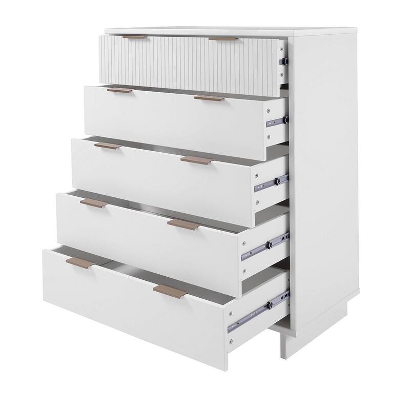 Manhattan Comfort Granville 45.27" Modern Tall 5 Drawer Dresser