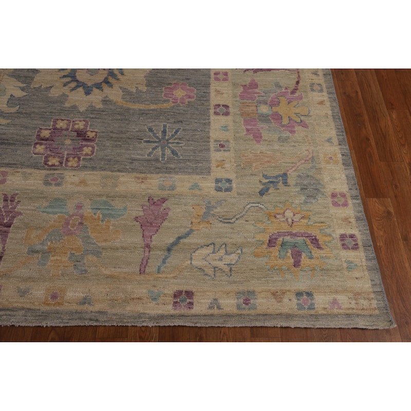 Grey Oriental Oushak Turkish Large Area Rug Handmade Wool Carpet - 10'0"x 13'7"