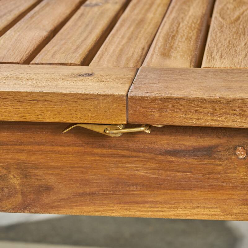 Expandable Acacia Wood Dining Table Outdoor Patio Extends for Entertaining