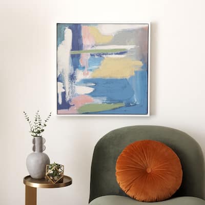SAFAVIEH Liudmila Candy Skies 24 x 24 Square Framed Linen Canvas Wall Art - 22.9 In. W x 0.03 In. D x 22.9 In. H
