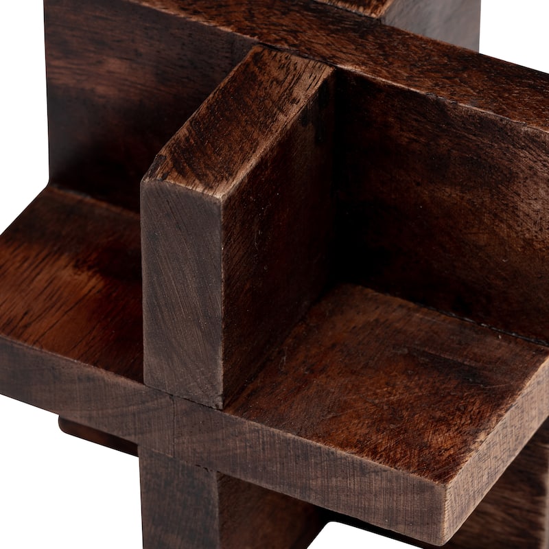Sagebrook Home Neutral Cross Wooden Orb Decorative Object