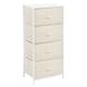 mDesign Vertical Dresser Storage Tower with 4 Drawers - Cream/White