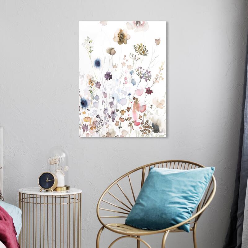 Wynwood Studio Canvas Floral and Botanical Floral morning beautiful White and Farmhouse Wall Art Canvas Print - White, Blue - 24 x 20
