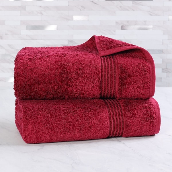 slide 2 of 130, Superior Heritage Egyptian Cotton Absorbent Bath Sheet Set of 2 Burgundy