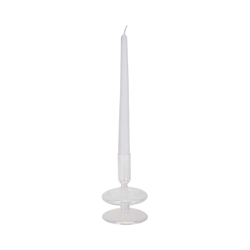 Sculptural Glass Candle Holder with Rounded Accent Base - Modern Tabletop Candle Holder for Any Room