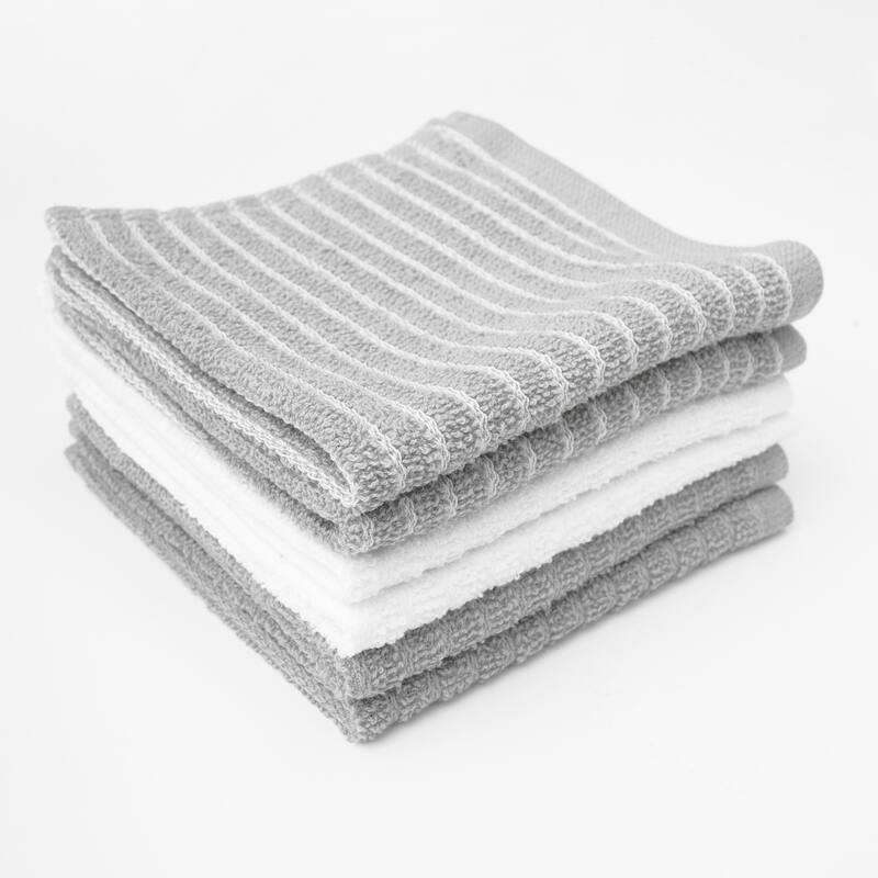 RITZ Cotton Terry Horizontal Stripe Bar Mop Dish Cloths (Set of 6)