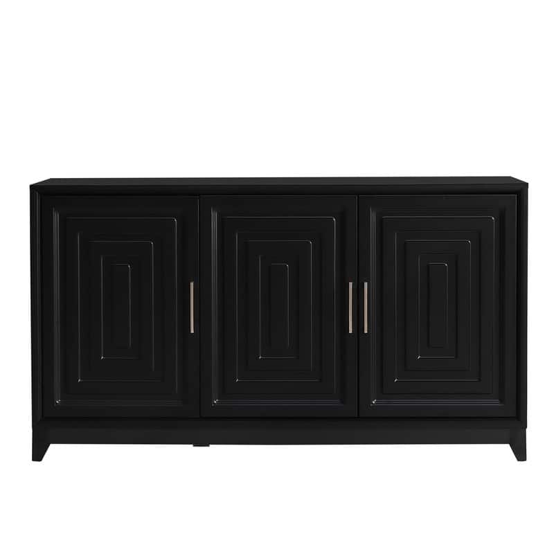 Modern TV Stand For 65-Inch TVs – Stylish Entertainment Center With Two Storage Compartments And Solid Wood Legs