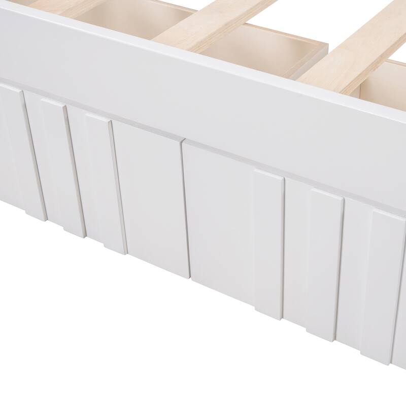 Daybed with Two Drawers, Solid Wood Frame, Guardrails, No Box Spring Needed