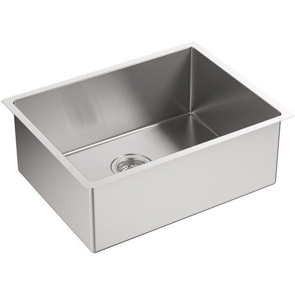 Kohler K 5286 Strive 24 Single Basin Undermount 16 Gauge Stainless Steel Kitchen Sink With Silentshield Stainless Steel