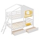 preview thumbnail 22 of 26, Bunk Bed with 2 Drawers, 1 Storage Box, 1 Shelf, Window and Roof
