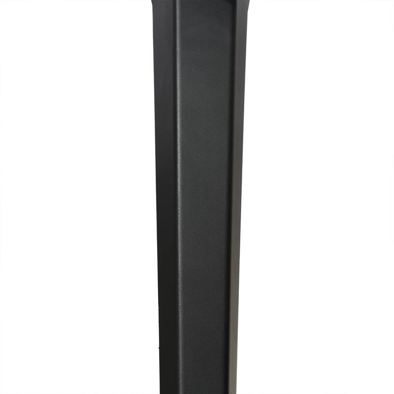 HomeRoots 63" Dark Brown and Black Wood and Steel Dining Table - 62.90 in. x 28.30 in. x 35.40 in.