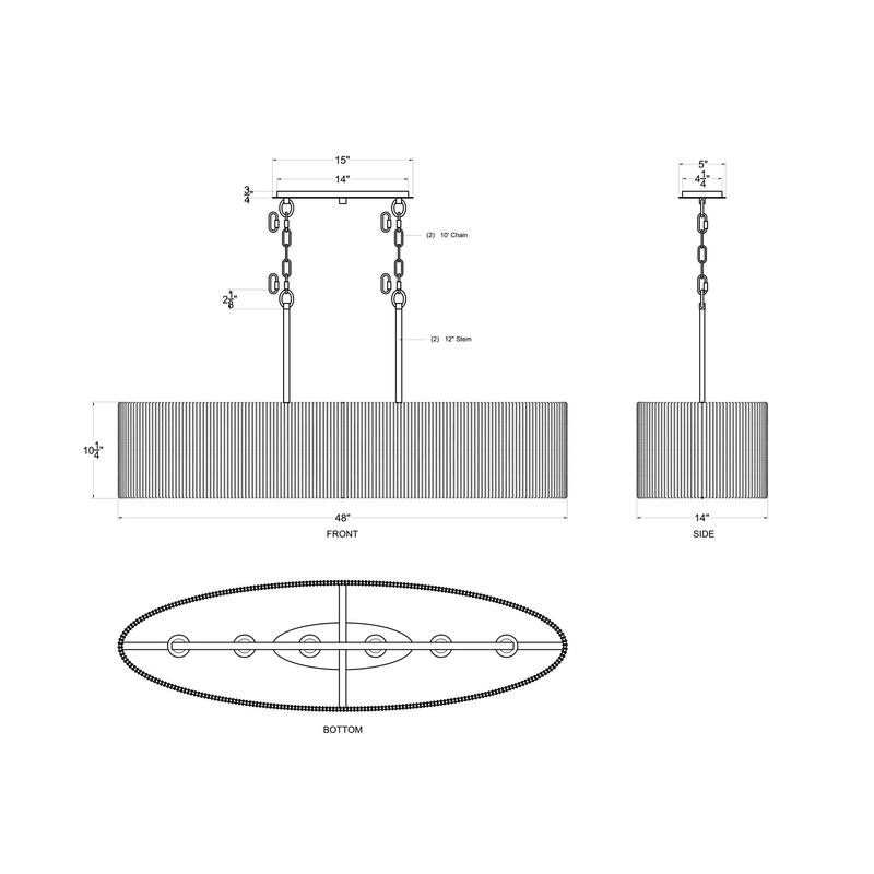 Varaluz Jacob's Ladder 6-Light Linear Pendant - French Gold