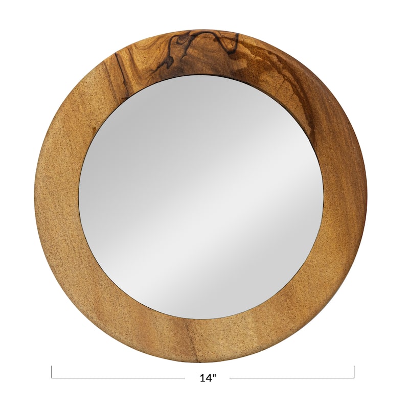 Sandstone Wall Mirror - 13.3"L x 13.3"W x 1.0"H