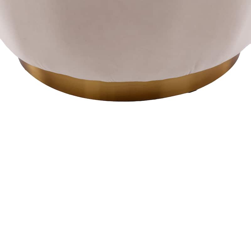 Beige 25.2" Upholstered 360° Swivel Barrel Chair