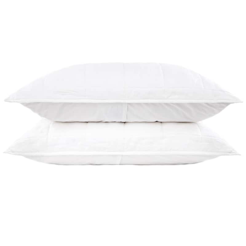 French Linen Quilted Sham Set by BOKSER HOME - Standard - White