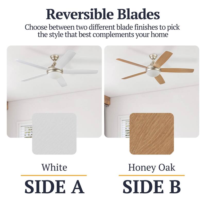 52" Prominence Home Ashby Contemporary Indoor LED Ceiling Fan with Light and Remote Control