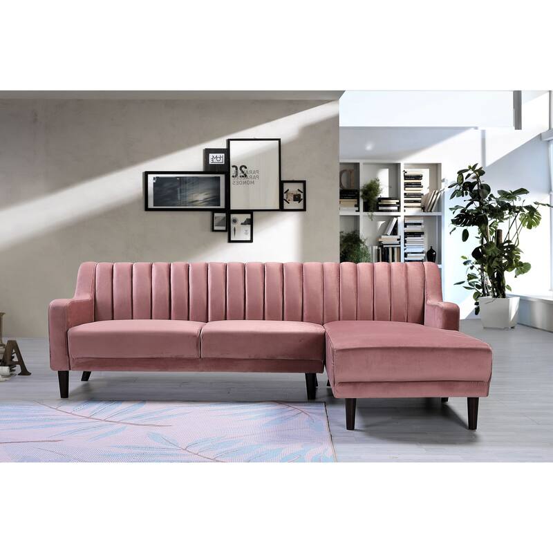 Steve Velvet Sectional Right-facing