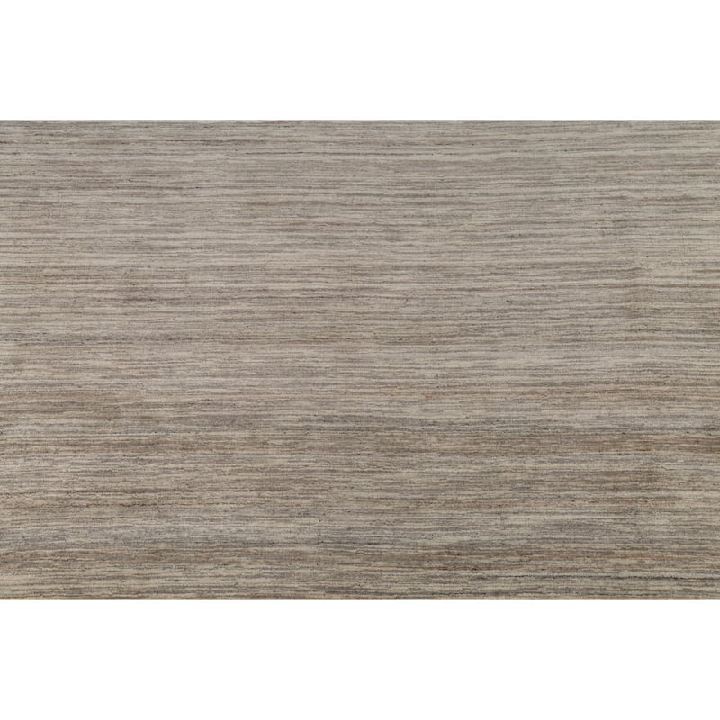 Striped Gabbeh Square Area Rug Hand-Knotted Wool Carpet - 9'10"x 9'8"