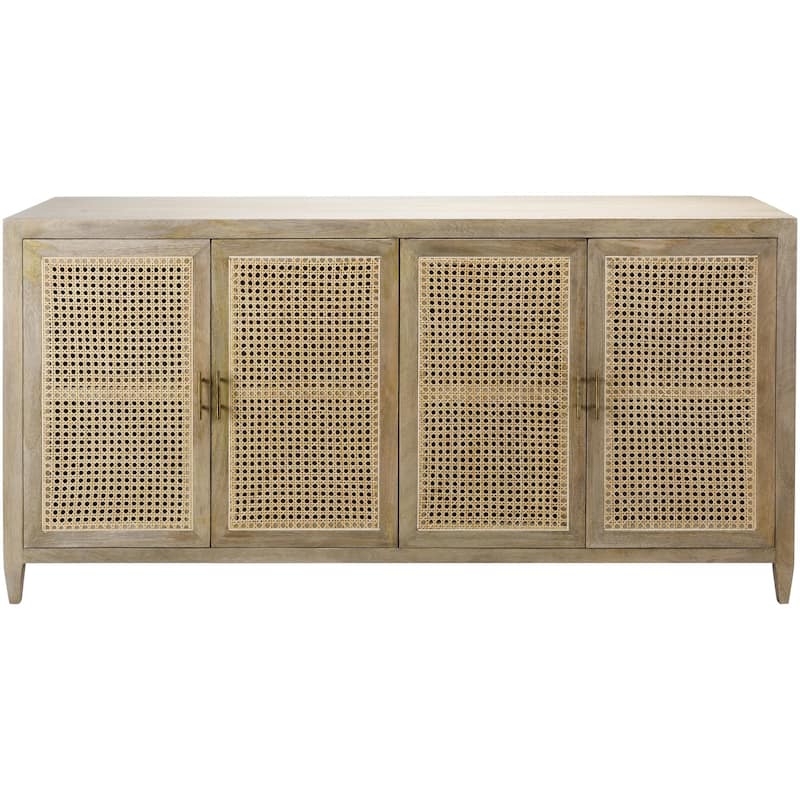 Mile Wood and Rattan Sideboard