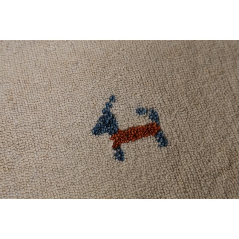 Little Animals Tribal Gabbeh Indian Rug Hand-Knotted Wool Carpet - 4'0" x 6'0"