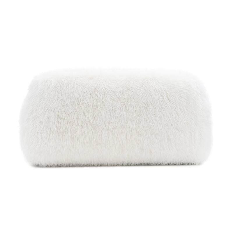 Furniture of America Cynra Modern 66-inch Faux Fur Loveseat with Ball Pillow