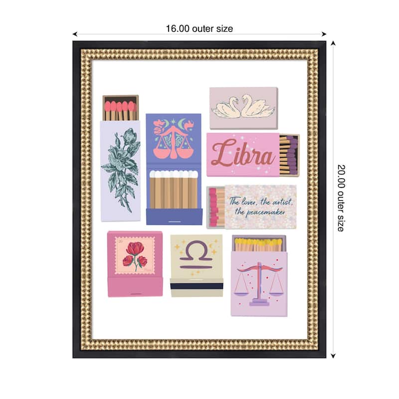 Kate and Laurel Libra Matchbooks 14x18 FC by Megan Ryan Framed Wall Art Print