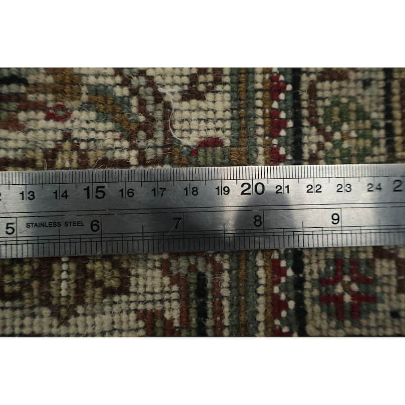 Hand Knotted Oriental 100% Wool Carpet Traditional Floral Red Tabriz-Mahi Area Rug - 9' 2'' X 5' 9''