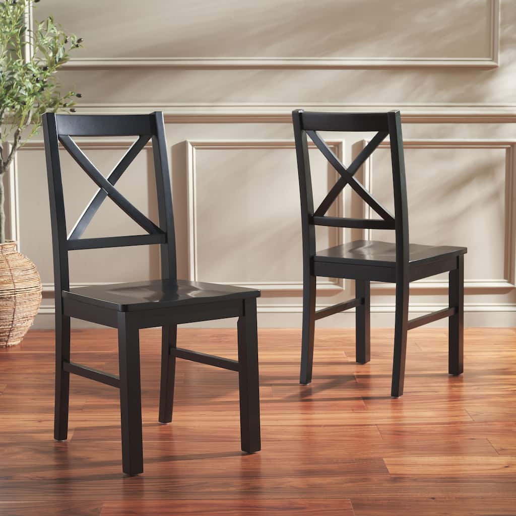 SAFAVIEH Concetta White/Natural Dining Chair - 17.5" W x 19.5" L x 37" H - 18"W x 20"D x 37"H