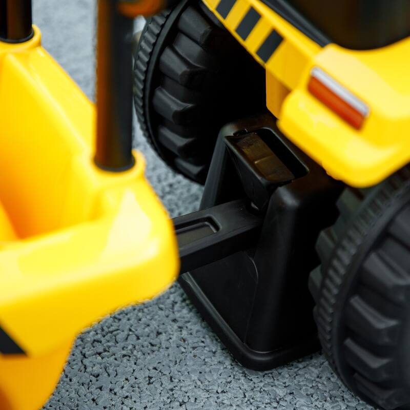 Licensed Caterpillar Kids Ride-On Tractor with Shovel, Storage Trailer, Lights & Music - Yellow